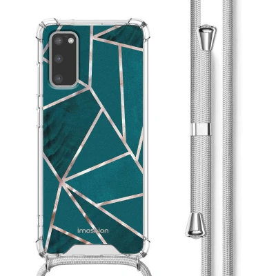 Afbeelding van iMoshion Hoesje Geschikt voor Samsung Galaxy S20 met Koord Design Meerkleurig / Petrol Green Graphic