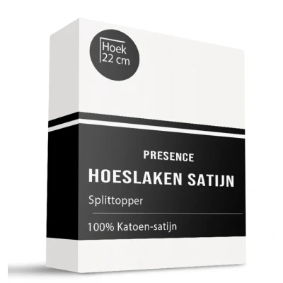 Afbeelding van Splittopper Hoeslaken Satijn 180x210 cm Keuze Uit Meerdere Kleuren Presence Dekbed Discounter.nl