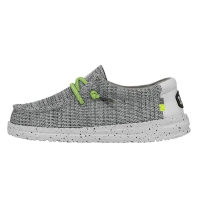 Afbeelding van Hey Dude Wally Youth Sox Moc Toe Schoenen Jongens, Wit.