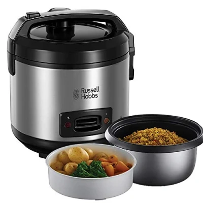 Afbeelding van Russell Hobbs rijstkoker 2800 g, stoommand, afsluitbaar deksel, warmhoudfunctie, afneembare antiaanbakschaal, 27080 56 (exclusief Amazon)