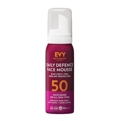 Afbeelding van EVY Daily Defense Face Mousse SPF 50 75 ml Beschermend en Hydraterend Bescherming tegen donkere vlekken Dermatalogisch aanbevolen Zweet water bestendig