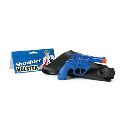Afbeelding van Cowboy pistool met holster blauw 22 cm carnaval nep pistolen