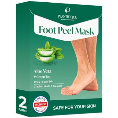 Image de PLANTIFIQUE Masque Pied Peeling Hommes 2 PAIRES Pieds très Secs et Abîmés Gommage Callus Soin des Chaussette Exfoliant