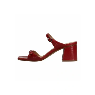 Afbeelding van Sacha Dames Rode leren sandalen met hak Maat 41
