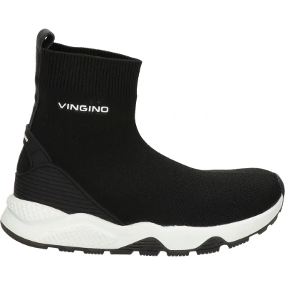 Afbeelding van Vingino Gino Hoge sneakers Jongens Zwart Maat 38