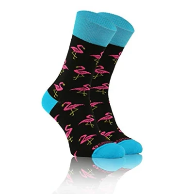 Afbeelding van Sesto Senso Kleurrijke Hoge Sokken Grappige Katoen Dames Heren Funny Socks, Flamingo, 39 42 EU