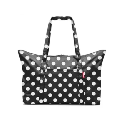 Afbeelding van Reisenthel Mini Maxi Travelbag Reistas Opvouwbaar 30L Dots Wit