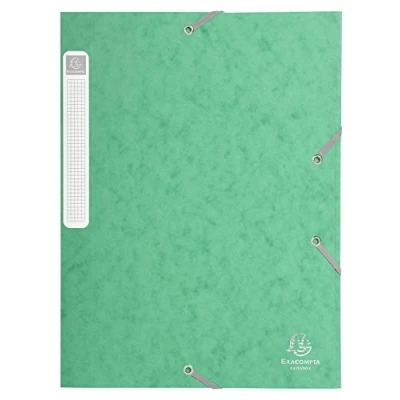 Afbeelding van Exacompta Ref. 18503H 25 dossierdozen met elastieken cartobox plat verpakt achterkant 2,5 cm kaart glanzend 5/10 400 g/m² afmetingen x 33 formaat A4 kleur: groen