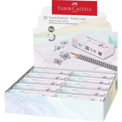 Afbeelding van Gum Faber Castell stofvrij pastel display 20 stuks assorti kleuren
