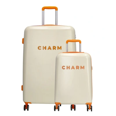 Afbeelding van Charm London Capetown Kofferset 2 delig TSA slot Beige Multi