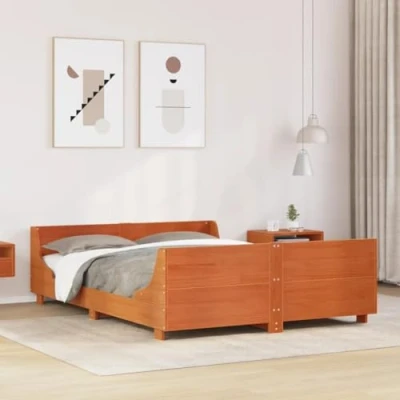 Afbeelding van vidaXL Bedframe zonder matras massief grenenhout wasbruin 120x200 cm