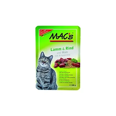 Afbeelding van Mac’s Kattenvoer Natvoer Maaltijdzakjes Kip en Lam 6 x 100g