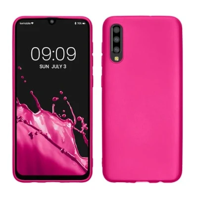 Afbeelding van kwmobile telefoonhoesje geschikt voor Samsung Galaxy A50 Hoesje smartphone Back cover in metallic roze