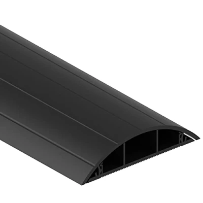 Afbeelding van Habengut PVC vloerkabelgeleiding, halfrond, voor maximaal 3 kabels, breedte 7,5 cm, lengte 1,5 m, zwart