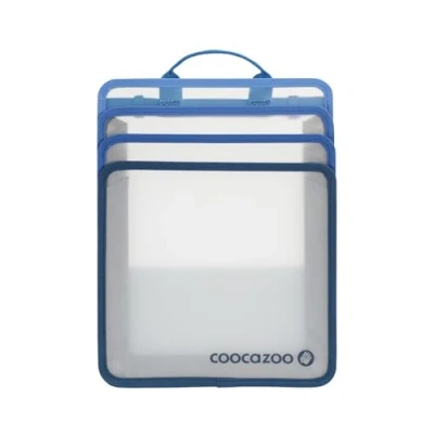 Afbeelding van coocazoo Opvouwbare notitieboekdoos met draaggreep, ruimtebesparend intrekbare zijkanten voor schoolrugzak vanaf de 3e klas, archiefdoos, blauw