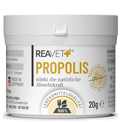 Afbeelding van ReaVET Propolis voor Honden Ondersteunt het immuunsysteem Helpt beschermen tegen invloeden van buitenaf‎ 20g