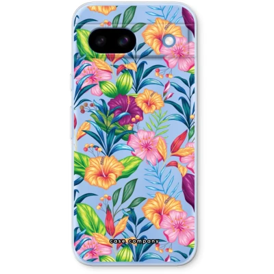 Afbeelding van Case Company® hoesje geschikt voor Google Pixel 8a Tropisch 2 Soft Cover Telefoonhoesje Bescherming aan alle Kanten en Schermrand