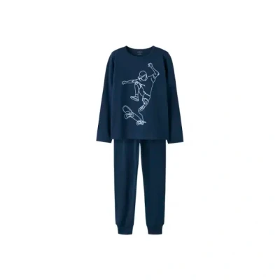 Afbeelding van Name it winter pyjama jongens blauw NkmNightset
