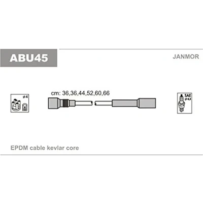Afbeelding van JANMOR ABU45 Bougiekabelset AUDI: 80 B4 Saloon, Coupe B3
