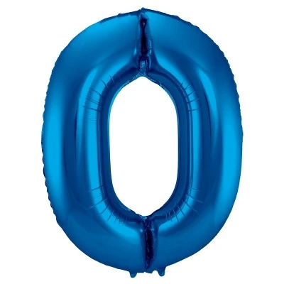 Image de Feuille de ballon 0 bleu 86cm