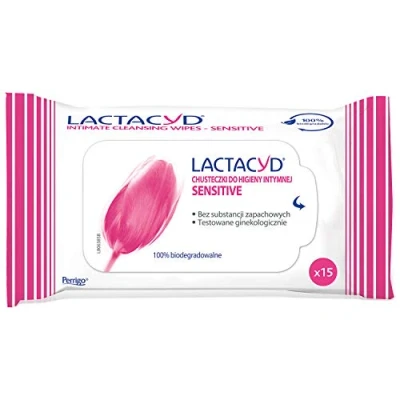 Afbeelding van Lactacyd Gevoelige doekjes voor intieme hygiëne geurloos, bevochtigd 15 stuks