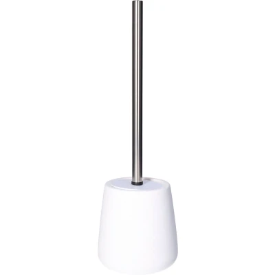 Afbeelding van 5Five WC /toiletborstel met houder zandsteen wit rond 39 cm