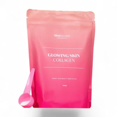 Afbeelding van SkinSecrets gehydrolyseerd collageen poeder 300 gram geproduceerd in België Supermodel Skin Collagen