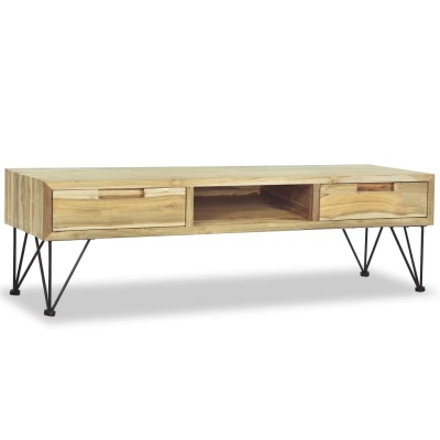 Afbeelding van Tv meubel 120x35x35 cm massief teakhout