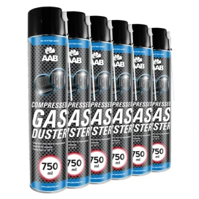 Afbeelding van AABCOOLING 6 x stofspray, 750 ml, bereiding in spray, verwijder stof, zonder geur, aerosol, computermateriaal, persluchtfles, laat geen sporen achter