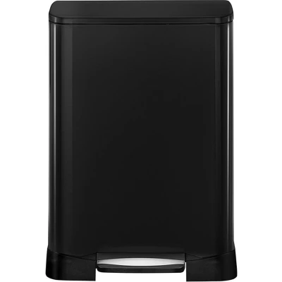 Afbeelding van EKO Neo Cube recycling pedaalemmer 28+18 ltr, Stainless Steel Polypropyleen zwart