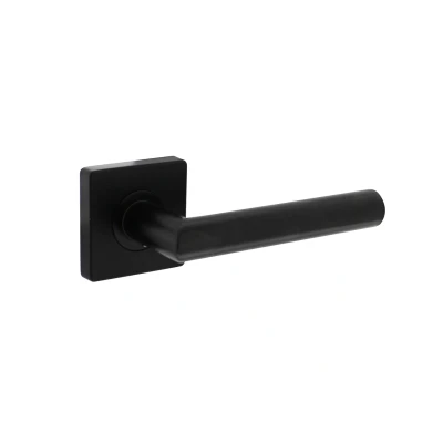 Afbeelding van Intersteel Deurklink zwart Bastian op rozet 55x55x10 mm