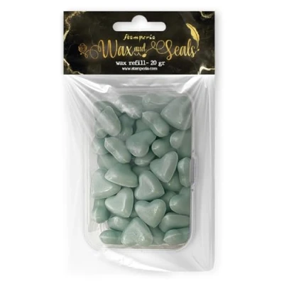 Afbeelding van Stamperia Heart Shape Pastel Blue Wax And Seals (Wax Refill 20gr) (WAXC16)