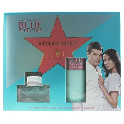 Afbeelding van Antonio Banderas Blue Seduction Eau de Toilette 50 ml Body Lotion, 100 ml, 2 stuks
