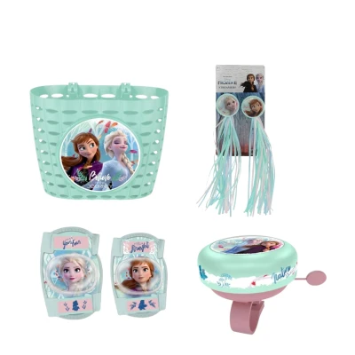 Afbeelding van Frozen Fiets accessoires ; Mand, Bel, Franjes, Knie en elleboogbeschermers 8721122786499