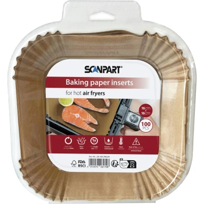 Afbeelding van ScanPart 2910070004 Heteluchtfritteuspapier 16x16 cm hoekig, 100 stuks