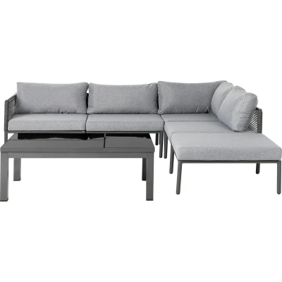 Afbeelding van Beliani FORANO Loungeset voor 6 Grijs Aluminium