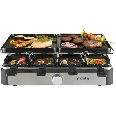 Afbeelding van Bourgini Gourmette Raclette Grill 8 Personen Zwart/Rvs