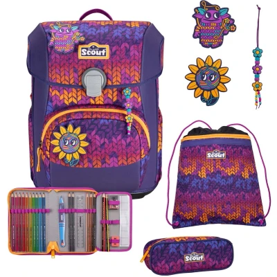 Afbeelding van Scout Schooltas Superflash Neo Set 4 delig Fantasy Paars