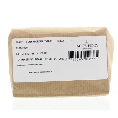 Afbeelding van Jacob Hooy Hennapoeder Zwart 250GR