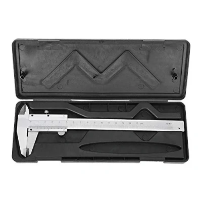 Afbeelding van Hoge precisie koolstofstaal schuifmaat metalen micrometer meetinstrument, duurzaam en transparant, 0 150 mm met beschermende doos