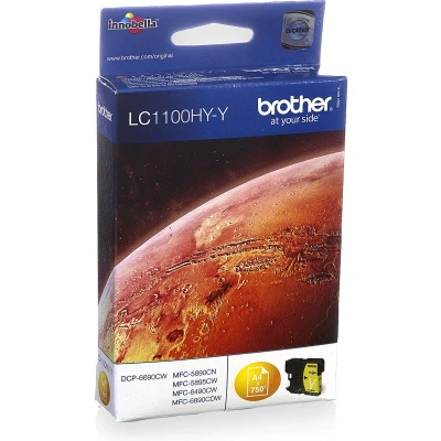 Afbeelding van Brother LC 1100HYY Inktcartridge Geel Hoge capaciteit