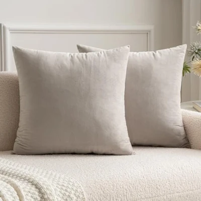 Afbeelding van MIULEE Fluweelzachte decoratieve kussensloop, kussenslopen, luxe kussenslopen voor woonkamer, bank, slaapkamer met onzichtbare ritssluiting, vierkant, 50 x cm, 2