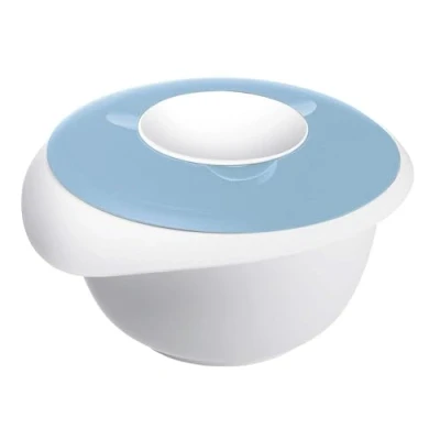 Afbeelding van Westmark Mengkom met tweedelig deksel, 3,5 l, schenktuit, kunststof, wit/blauw, 3155227B