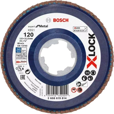 Afbeelding van Bosch Accessories 2608619814 X551 Lamellenschijf Diameter 115 mm Boordiameter 22.23 1 stuk(s)