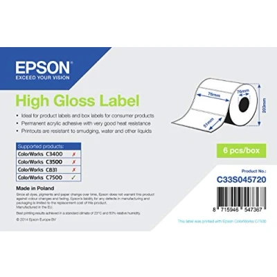 Afbeelding van Epson, Labels, Hoogglans Etiket