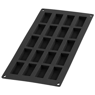 Afbeelding van Lékué Bakvorm Uit Silicone Voor 20 Financiers Zwart 8.5x4.3x1.2cm