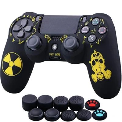 Afbeelding van YoRHa Beschermhoes van siliconen voor PS4 Dualshock 4 Controller Slim/Pro x 1 met Thumb Grips 10