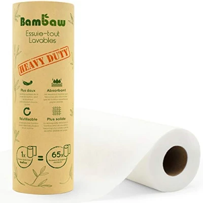 Afbeelding van Herbruikbaar Keukenpapier Eco Bamboe Keukenrol Multifunctioneel Herbruikbare Sterk &amp; Absorberend Zacht voor de Huid Droogt Snel Antibacterieel 20 Vellen Bambaw