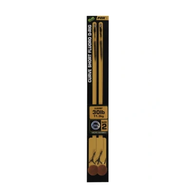 Image de Fox Curve Short Fluoro D Rig Micro Ardillon (2 pcs) Maat : haak 2 30lb