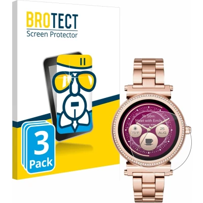 Afbeelding van BROTECT Screenprotector voor Michael Kors Access Sofie Folie Beschermfolie Beschermglas transparant (3 Stuks)